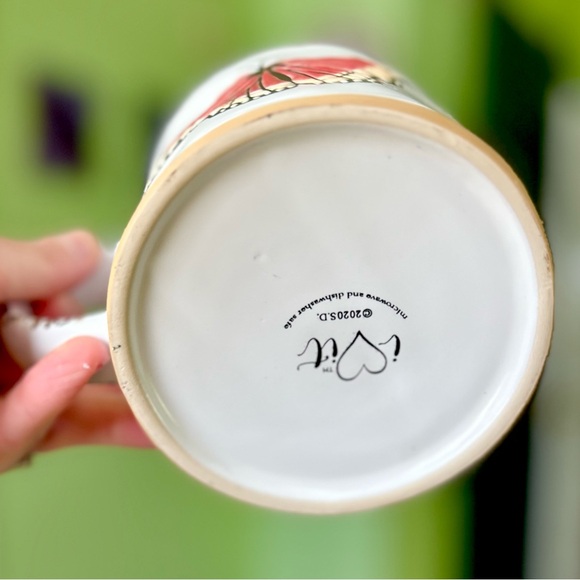 Red Butterfly Cottagecore Kitchen Ceramic Farmhouse Dining Mug Decor - Picture 4 of 4